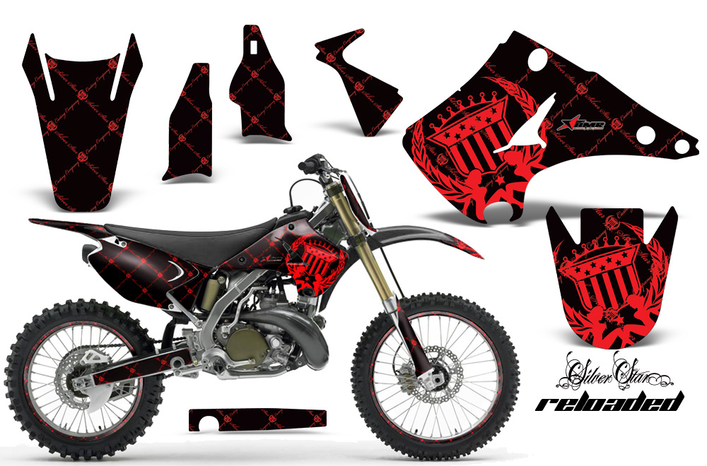 Kawasaki KX 125 250 03-08 NP Graphic Kit SSRELOADED RED-BLKBG